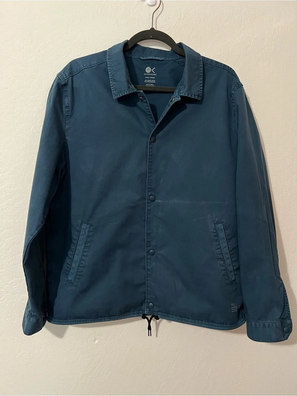 Outerknown RHC Ron Herman Coach Jacket  100% Organic Cotton Canvas Windbreaker L